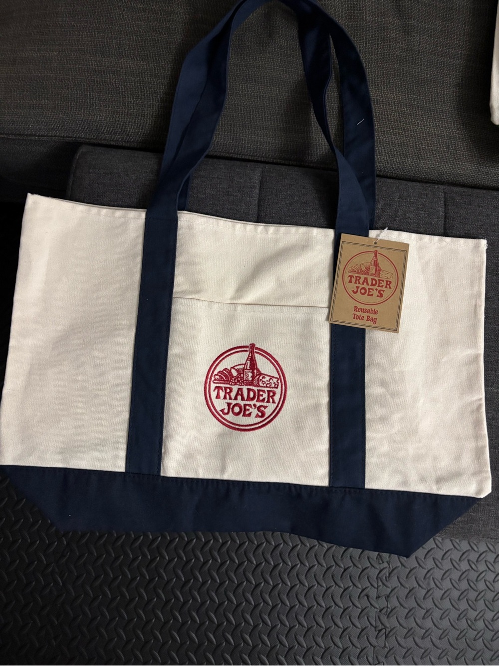 Trader Joes Navy Tote Bag